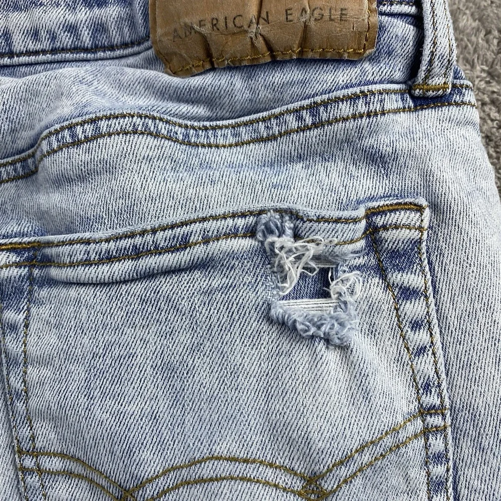 American Eagle Flex Skinny Jeans Mens 30x30 Blue Light Wash Distressed - Picture 16 of 16